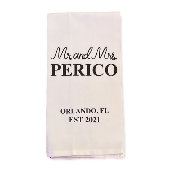 NWT Wool + Pepper Co. CUSTOM MR & MRS Dish Towel - Picture 1 of 3